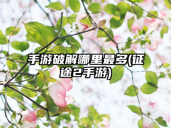 手游破解哪里最多(征途2手游)