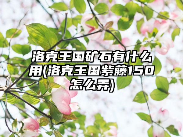 洛克王国矿石有什么用(洛克王国紫藤150怎么弄)