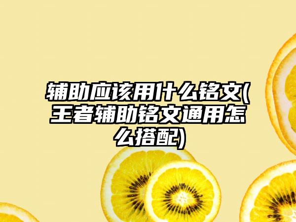 辅助应该用什么铭文(王者辅助铭文通用怎么搭配)