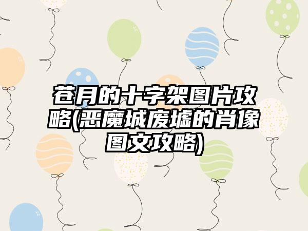 苍月的十字架图片攻略(恶魔城废墟的肖像图文攻略)