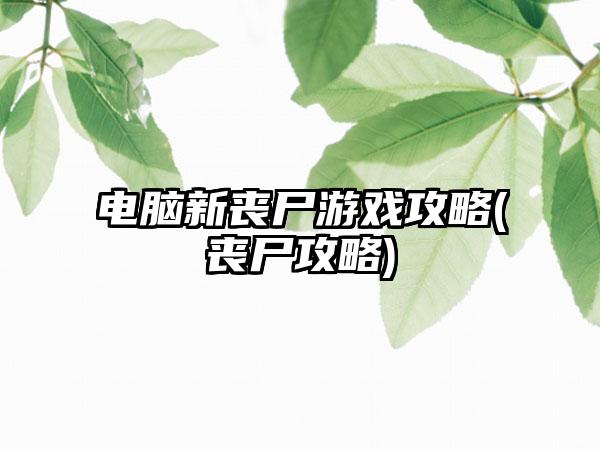 电脑新丧尸游戏攻略(丧尸攻略)